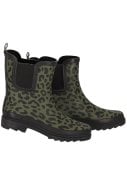 Groene Luipaard print damesregenlaars Chelsea Rubber Rain Boots van XQ 2