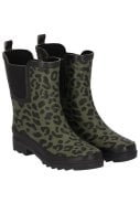 Groene Luipaard print damesregenlaars Chelsea Rubber Rain Boots van XQ