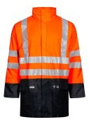 Lyngsøe Rainwear Hi-Vis regenjas fluor oranje/marine