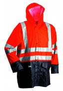 Lyngsøe Rainwear Hi-Vis regenjas fluor oranje/marine