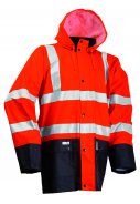 Oranje / donkerblauwe Hi-Vis  regenjas van Lyngsøe Rainwear  2