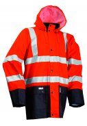 Lyngsøe Rainwear Hi-Vis regenjas fluor oranje/marine