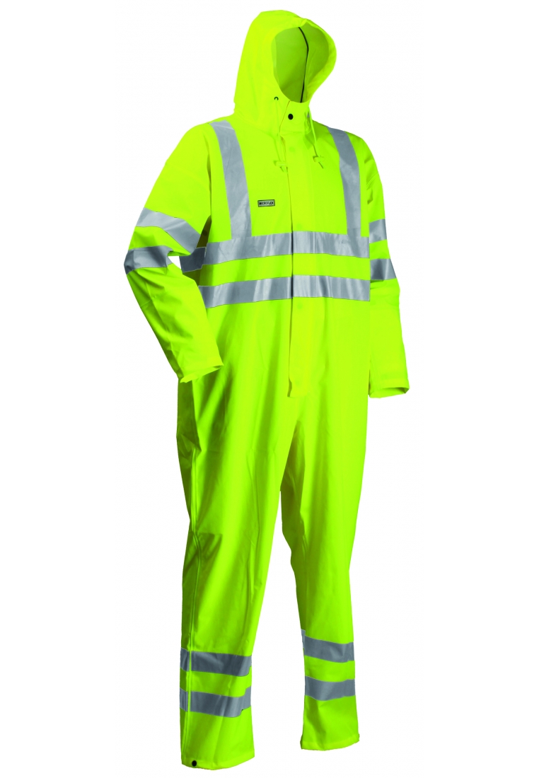 Lyngsøe Rainwear HiVis Regenoverall fluor geel (Maat L, 3XL) Werk Regenkleding