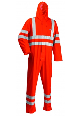 Lyngsøe Rainwear Hi-Vis Regenoverall fluor oranje