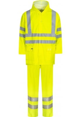 Fluor gele Hi-Vis regenpak van Lyngsøe Rainwear