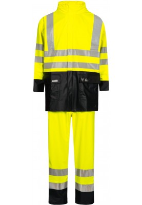 Lyngsøe Rainwear Hi-Vis Regenset fluor geel / marine