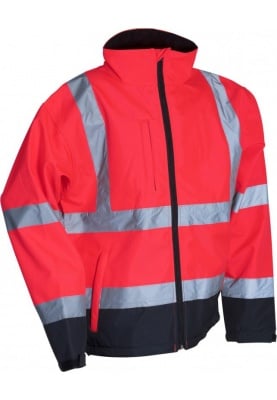 Lyngsøe Rainwear Hi-Vis ademende softshell rood/zwart