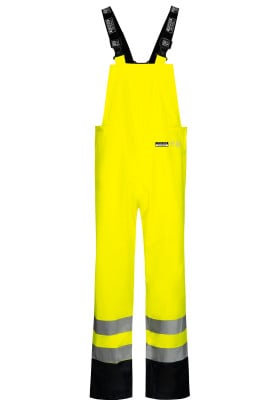 Lyngsøe Rainwear Hi-Vis tuinbroek fluor geel/navy