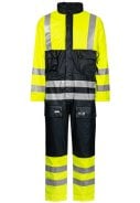 Lyngsøe Rainwear Hi-Vis winteroverall fluor geel/marine 