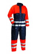 Lyngsøe Rainwear Hi-Vis winteroverall fluor oranje/marine