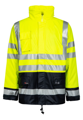 Lyngsøe Rainwear Winter regenjas fluor geel/marine