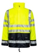 Lyngsøe Rainwear Winter regenjas fluor geel/marine 1