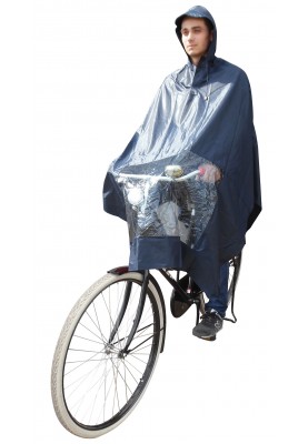 Donkerblauwe regenponcho Fiets van Hooodie