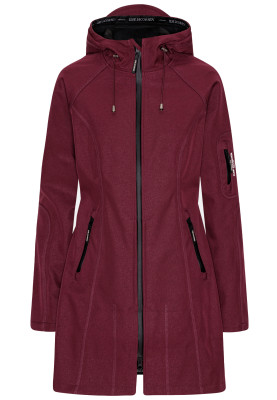 Maroon driekwart softshell regenjas van Ilse Jacobsen 