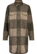 Army Green Check Mac Oversized Rain shirt Urban Outdoor van Agu