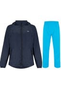 Navy / neon blauwe regenpak van Mac in a Sac (Neon blauwe broek met volledige rits)