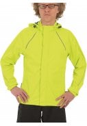 Neon gele ademende heren stretch regenjas Jayden van Pro-X Elements 4