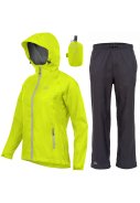 Neon gele dames regenpak Stow and Go van Highlander 1
