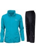 Turquoise lichtgewicht dames regenpak Packable van Pro-X Elements 1