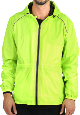 Neon gele regenjas Windbreaker van Perletti