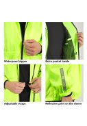 Neon gele regenjas Windbreaker van Perletti 6