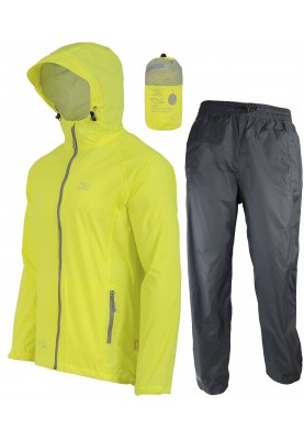 Neon gele heren regenpak Stow and Go van Highlander
