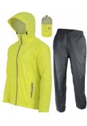 Neon gele heren regenpak Stow and Go van Highlander