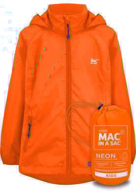 Neon oranje kinderregenjas van Mac in a Sac