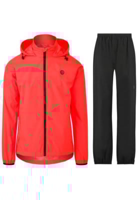 Neon rode Essential regenpak van Agu Go