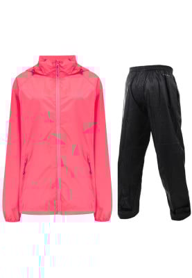 Neon roze regenpak van Mac in a Sac