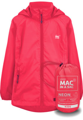 Neon roze (Watermelon) kinderregenjas van Mac in a Sac