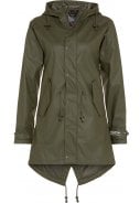 Olijf groene dames regenjas / parka HafenCity® van BMS 1