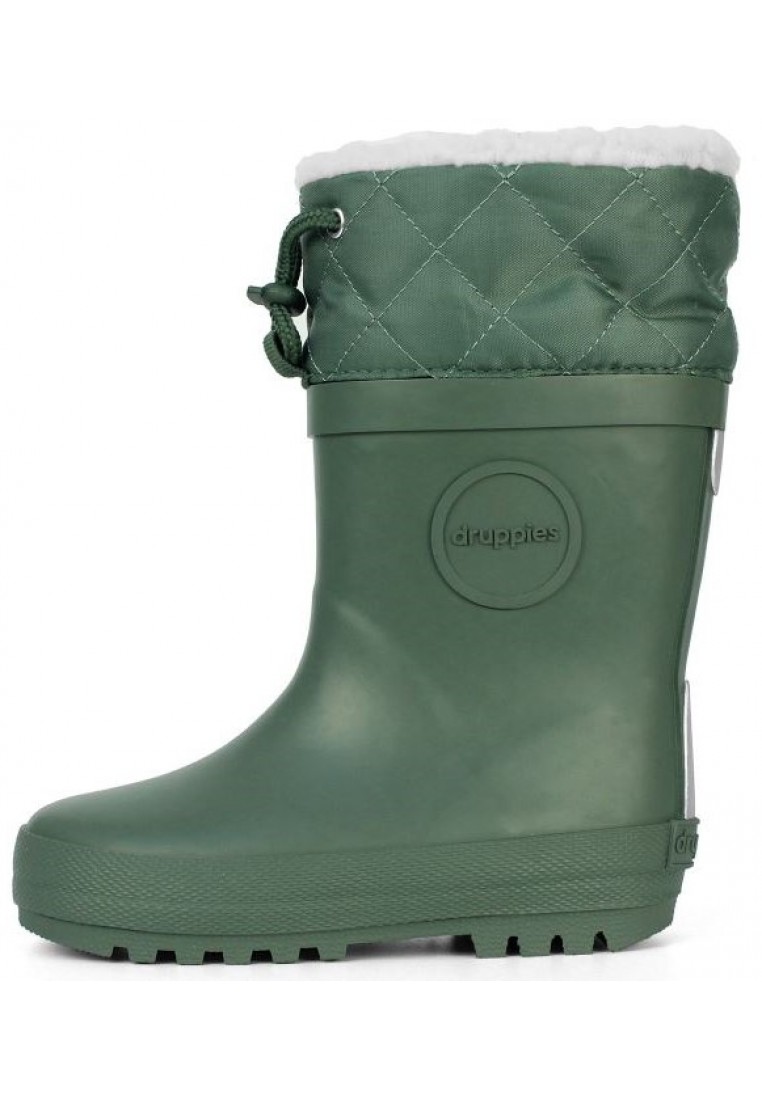 Olijf groene natuurrubber winter laars van Druppies - Dames Regenlaarzen