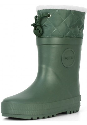 Olijf groene natuurrubber winter laars van Druppies (Maat 42, 41, 40, 39,  38, 37, 36) - Dames Regenlaarzen