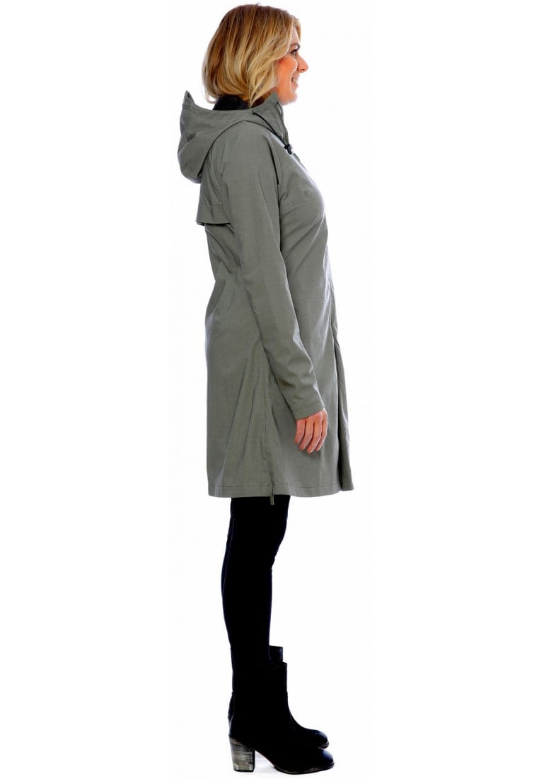 Olive dames regenjas Seq van L, XL, XS, S)