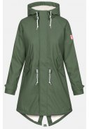 Olive Friese Tidaholm parka met off white teddy voering van Derbe 