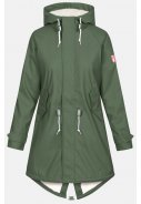 Olive Friese Tidaholm parka met off white teddy voering van Derbe  1