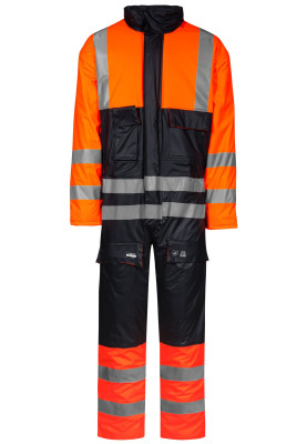 Oranje/donkerblauw Hi-Vis winteroverall Lyngsøe Rainwear 