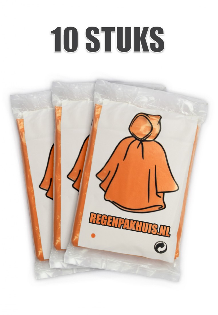 Oranje wegwerp regenponcho's (10 - Wegwerp poncho's