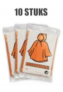 Oranje wegwerp regenponcho's (10 stuks)