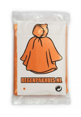 Oranje wegwerp regenponcho