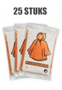 Oranje wegwerp regenponcho's (25 stuks)