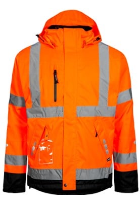 Oranje/zwart Hi-Vis Regenjas van Lyngsøe Rainwear 