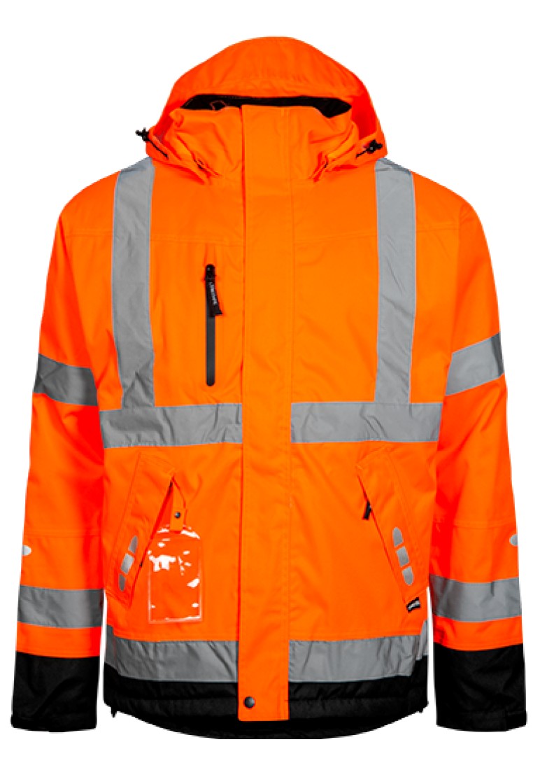 Humanistisch Explosieven gas Oranje/zwart Hi-Vis Regenjas van Lyngsøe Rainwear