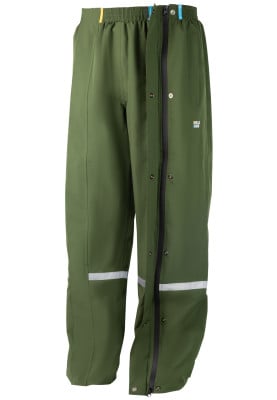 Groene regenbroek met volledige rits van Hello Rain