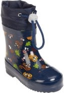 Playshoes gevoerde regenlaars herfst donker blauw