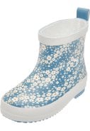 Playshoes korte regenlaars blauw met bloemetjes 2