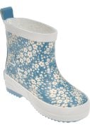 Playshoes korte regenlaars blauw met bloemetjes