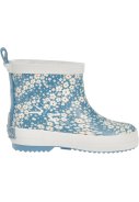 Playshoes korte regenlaars blauw met bloemetjes 4