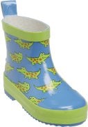 Playshoes korte regenlaars blauw met groene krokodil 1